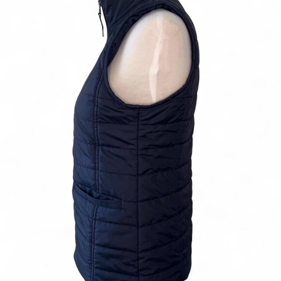 Banana Republic Quilted Vest XS Navy Blue Zip Puffer Warm Minimalist Outdoor - Picture 3 of 8